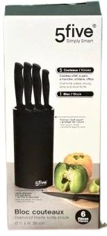 Zestaw noży kuchennych z podstawką czarne