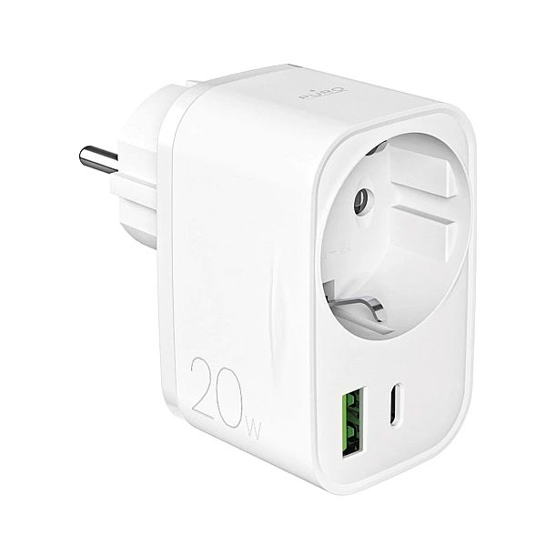 Ładowarka Puro 20W Power Delivery z wtyczką i gniazdem Schuko 1x USB-C