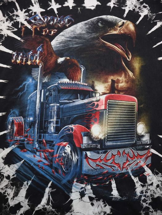 Wild Vintage Retro American USAwhite tshirt koszulka z krótkim rękawem