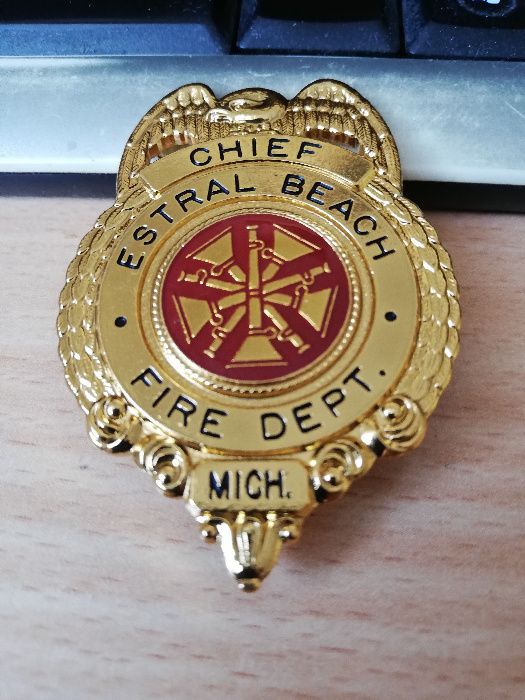 Kolekcjonerska  replika odznaki straży pożarnej USA