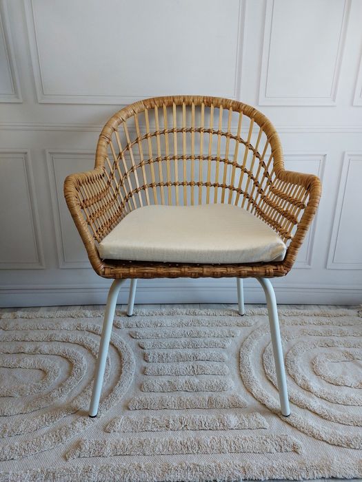 Rattanowe krzesło / fotel Ikea Nilsowe