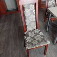 Krzesła drewniane, z obiciem materiałowym x 8szt.