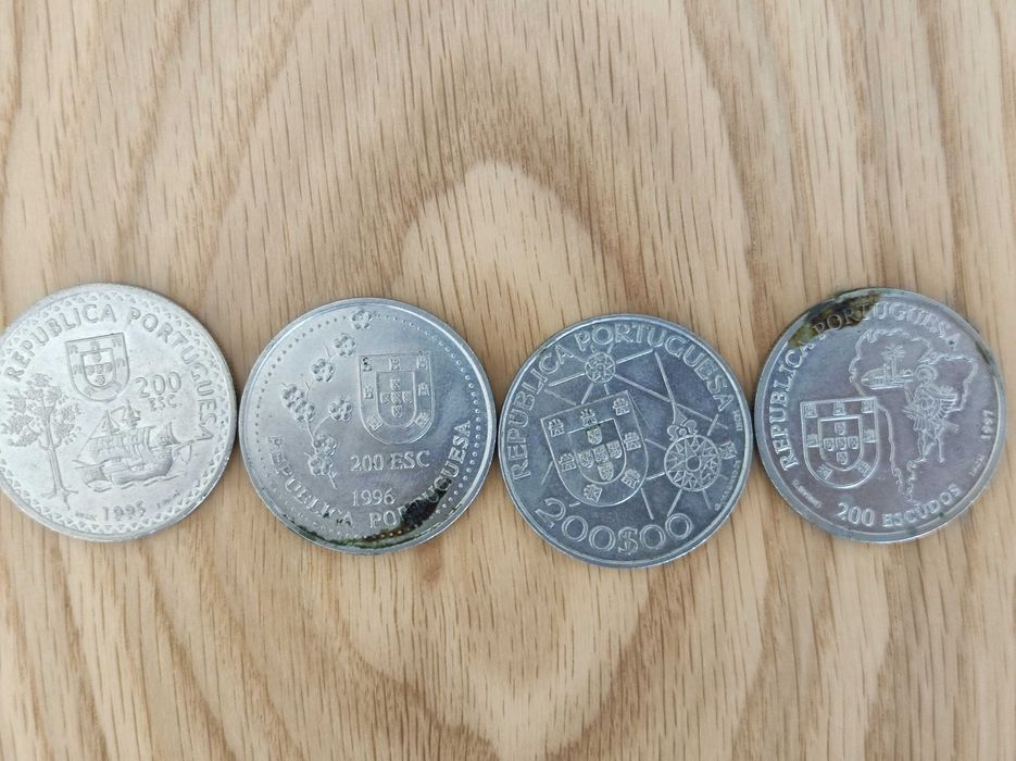 Lote 4 Moedas 200 Escudos – Descobrimentos Portugueses – Envio Grátis