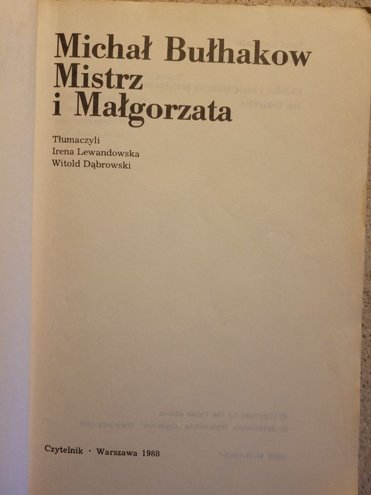 Michaił Bułhakow Mistrz i Małgorzata 1988 Czytelnik