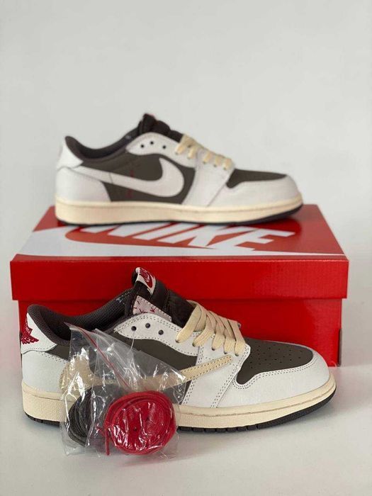 Кроссовки Nike Air Jordan 1 Low x Travis Scott Sail & Ridgerock 40-45