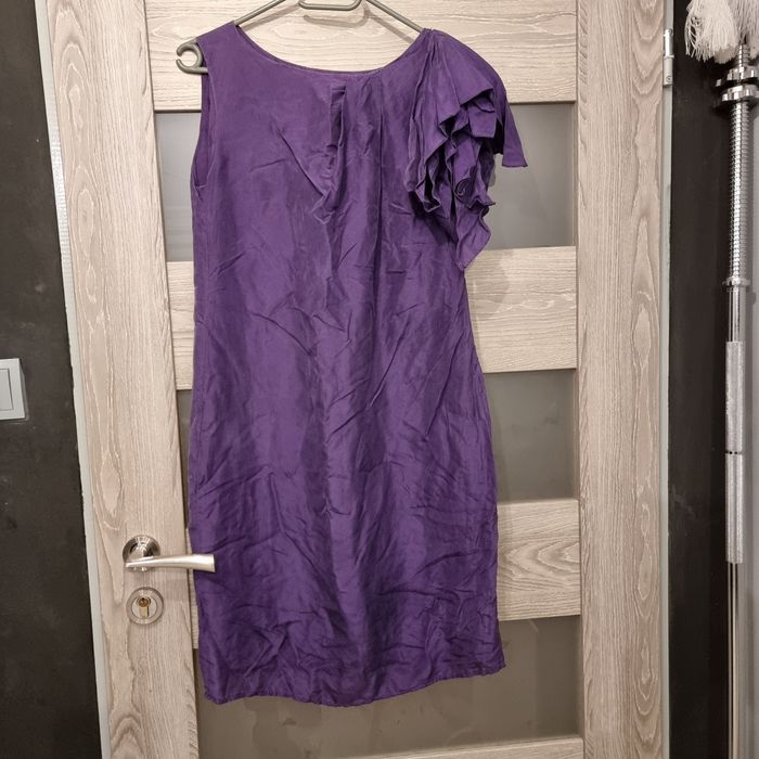 Fioletowa jedwabna sukienka Fulara&Żywczyk rozm.S