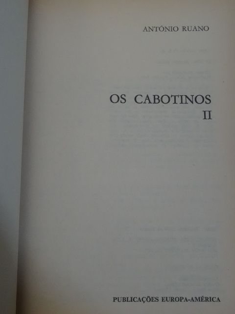 Os Cabotinos de António Ruano - 2 Volumes