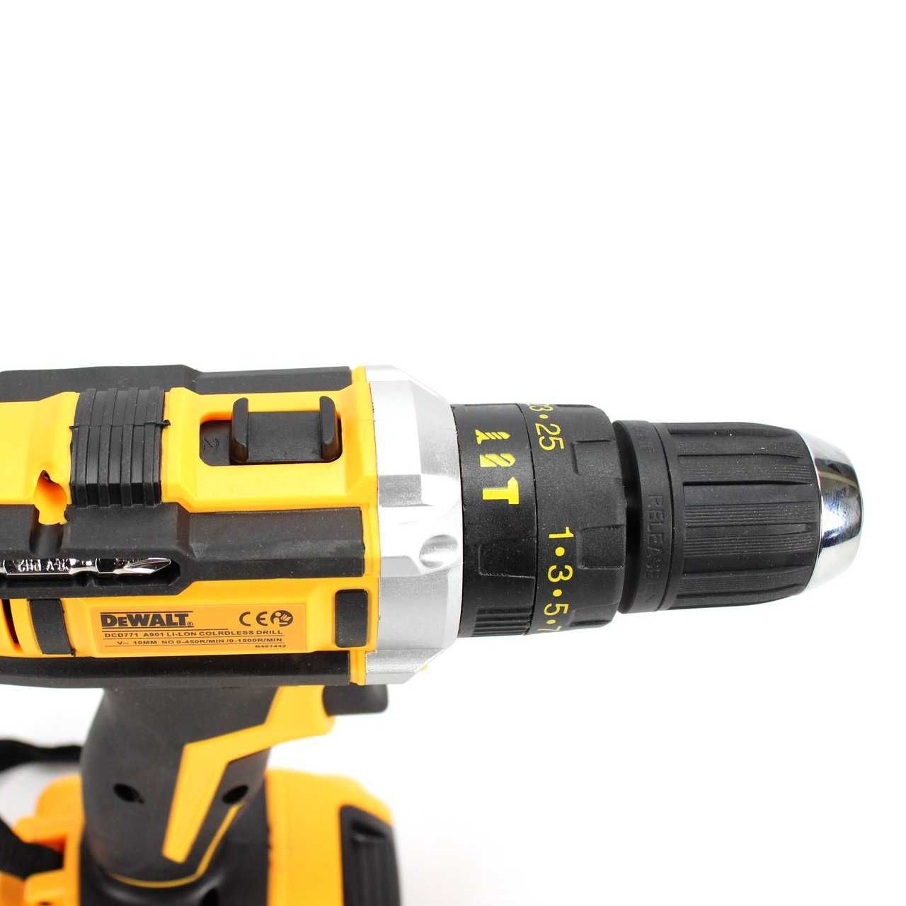 Ударний шуруповерт DeWALT DCD771 (24V, 4AH) з набором інструментів