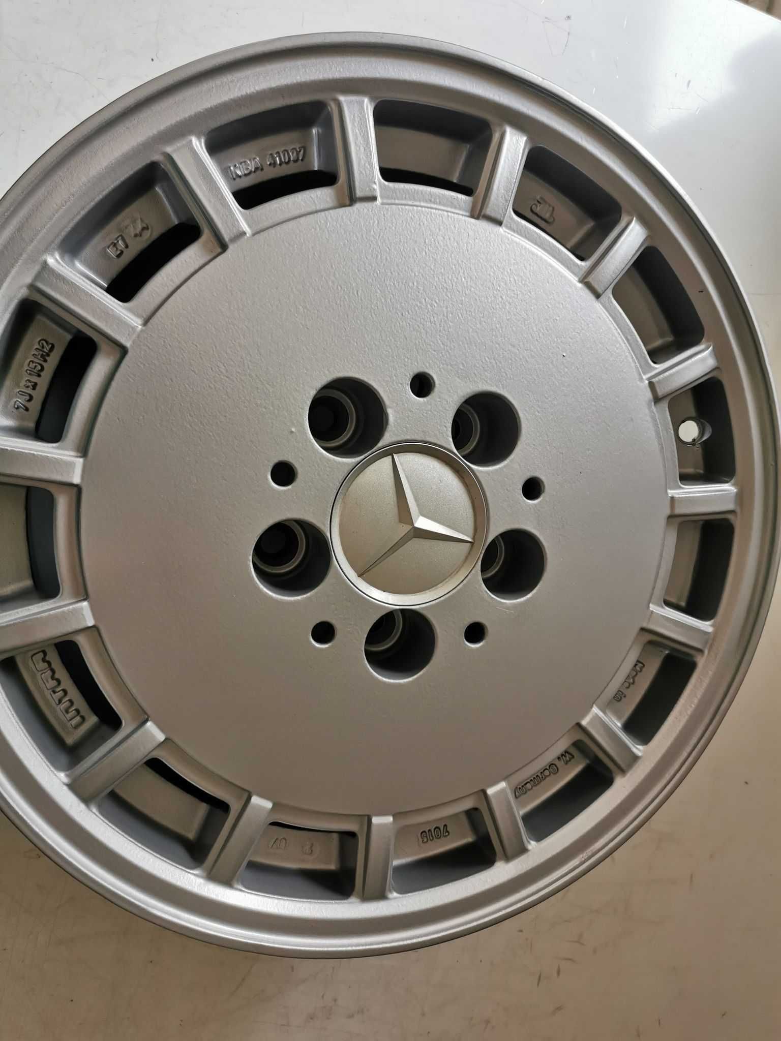 Alufelgi 15 5x112 MERCEDES  W190 W124 W126 Gullideckel