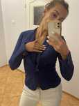 Zara marynarka zakiet garnitur elegancka granat XS 34 marynarska