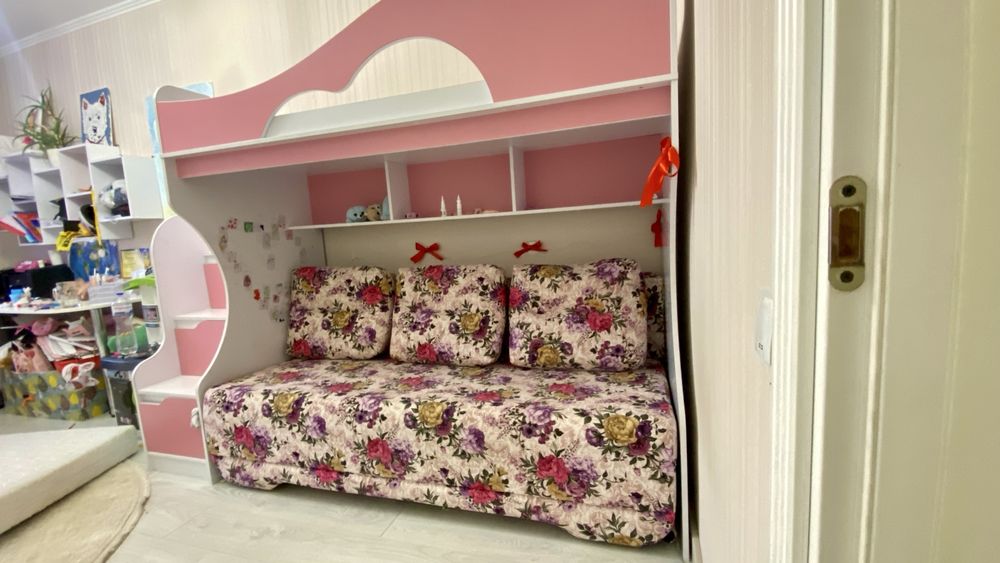 Двох'ярусне ліжко 190 см з диваном