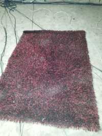 Carpetes de pelo preto/vermelho