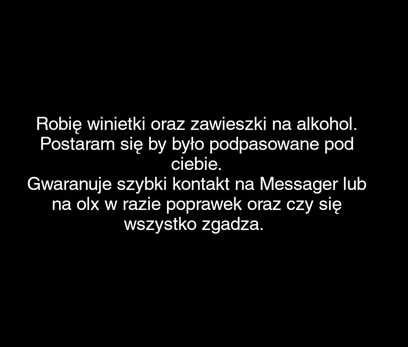 Robię winietki oraz zawieszki na alkohol na różne okazję