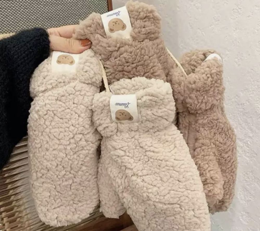 Плюшевые мягкие теплые рукавички