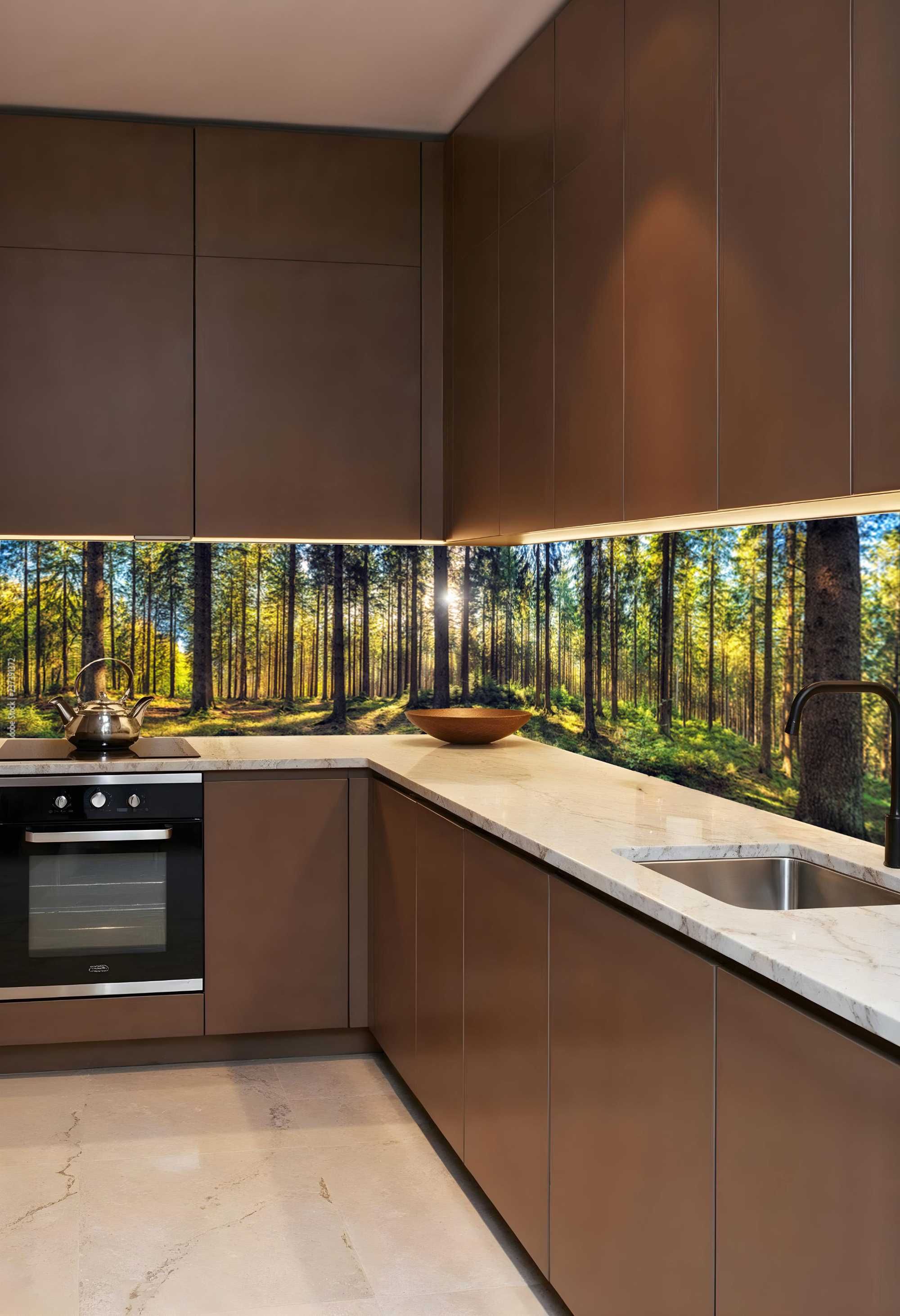 PIĘKNE Panele szklane, szkło hartowane PREMIUM UV Las