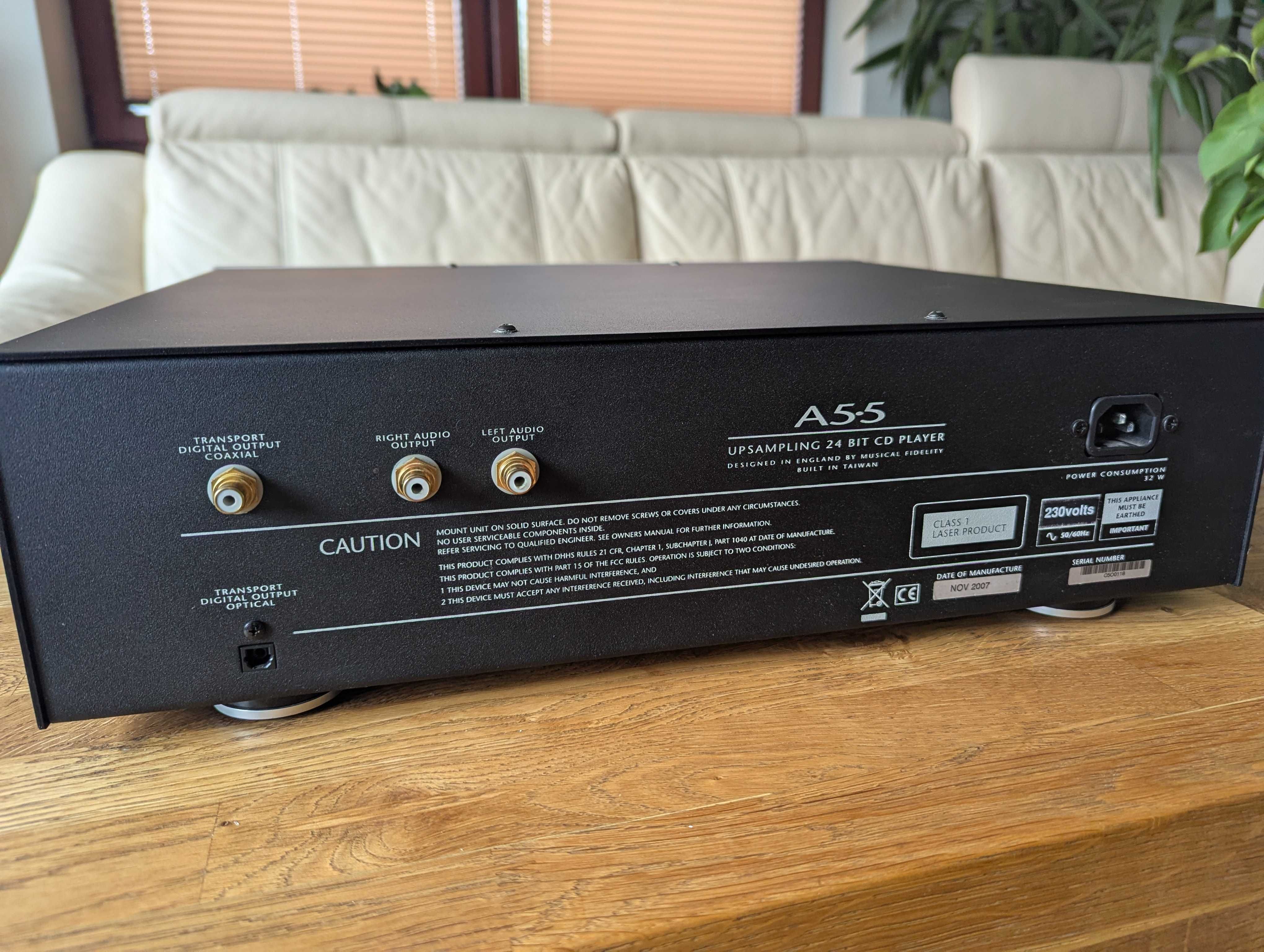 Musical Fidelity A5.5 – lampowy odtwarzacz CD klasy hi-end
