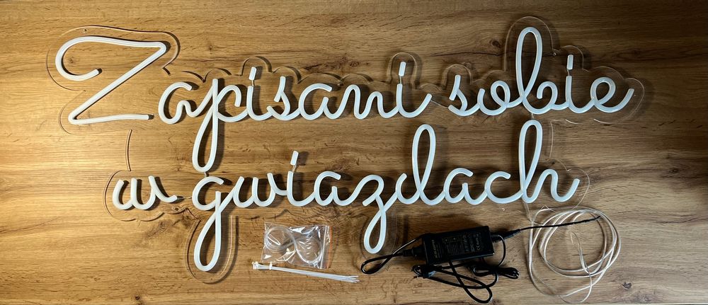 Napis neon led  ZAPISANI SOBIE W GWIAZDACH wesele