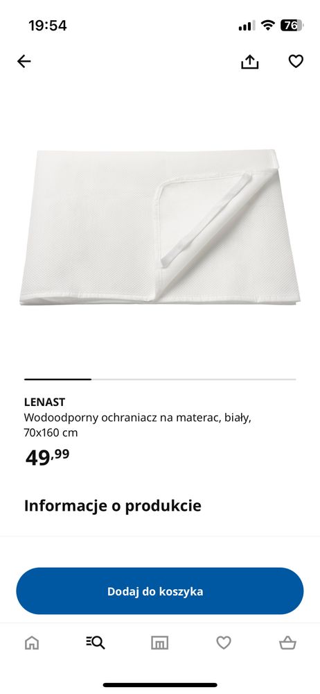 Łóżko Ikea 160x70 + materac + mata ochronna