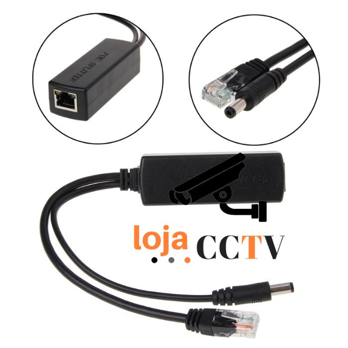 Power Over Ethernet PoE Splitter Adapter Para Câmaras IP