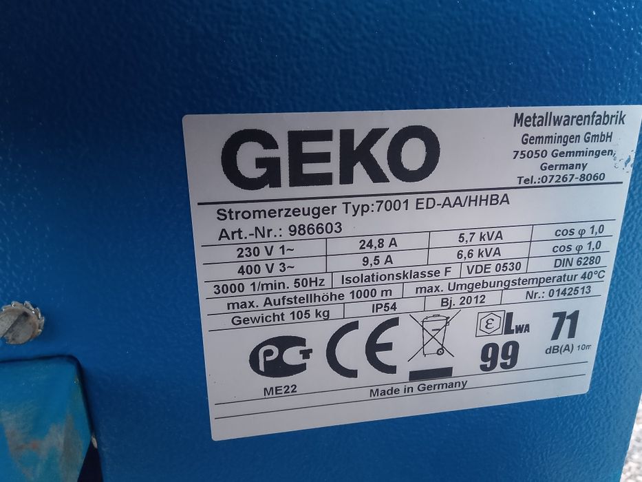 Agregat prądotwórczy Geko Honda