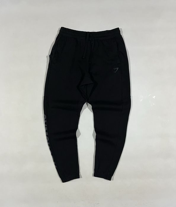 Чорні спортивна штани gymshark big logo джимшарк size m оригінал