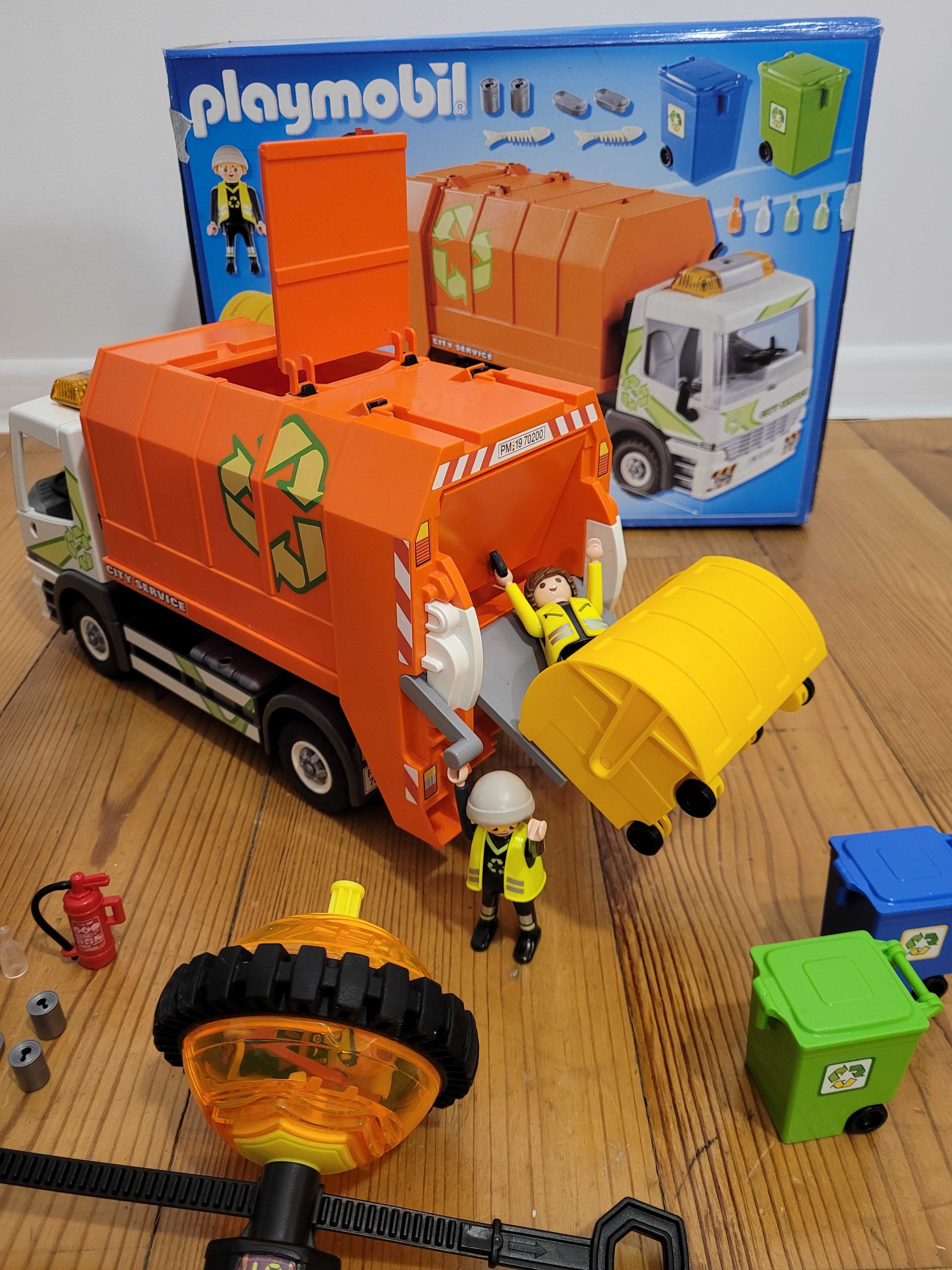 Pomarańczowa Śmieciarka Playmobil 70200 oraz 9203 Speed Roller