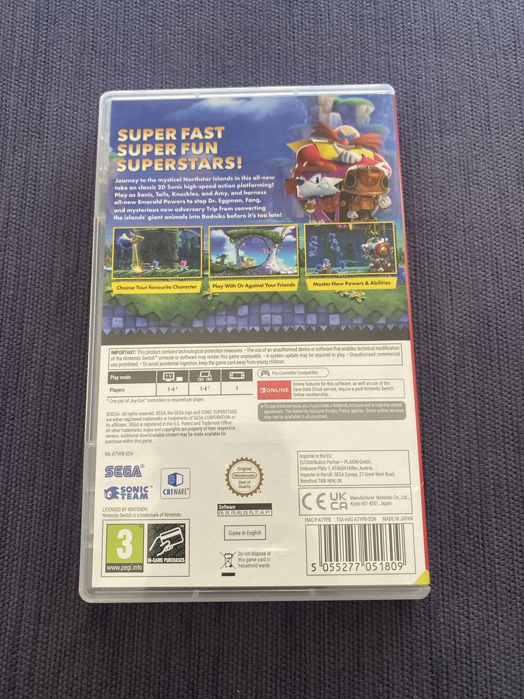 Jogo Sonic Superstars Nintendo Switch Usado