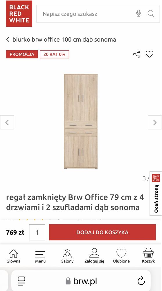 Meble do biura-biurko 230-regał 250 -kontenerek-120zl