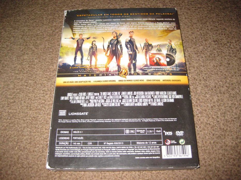 DVD+CD com Banda Sonora "The Hunger Games: Em Chamas" Slidepack!