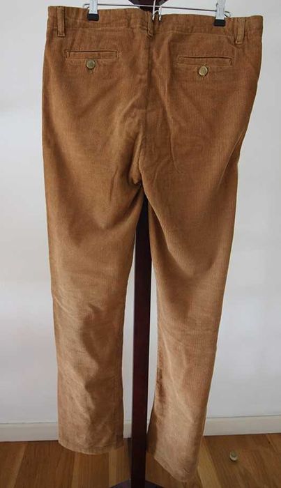 Calças bege em bombazina da Throttleman