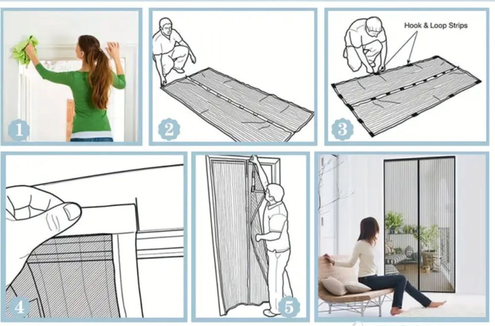 Rede Mosquiteira Magnética NO-Drill Portas