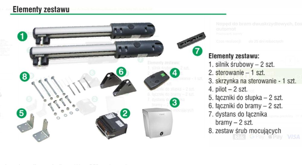 Napęd do bram dwuskrzydłowych, Somfy Easy Way 201