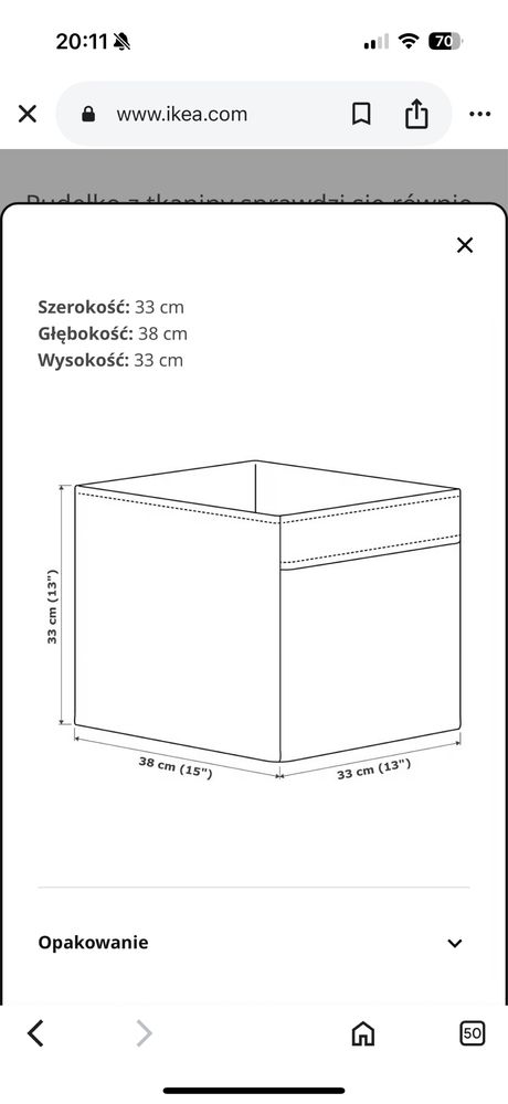 Ikea pudlo materialowe Drona