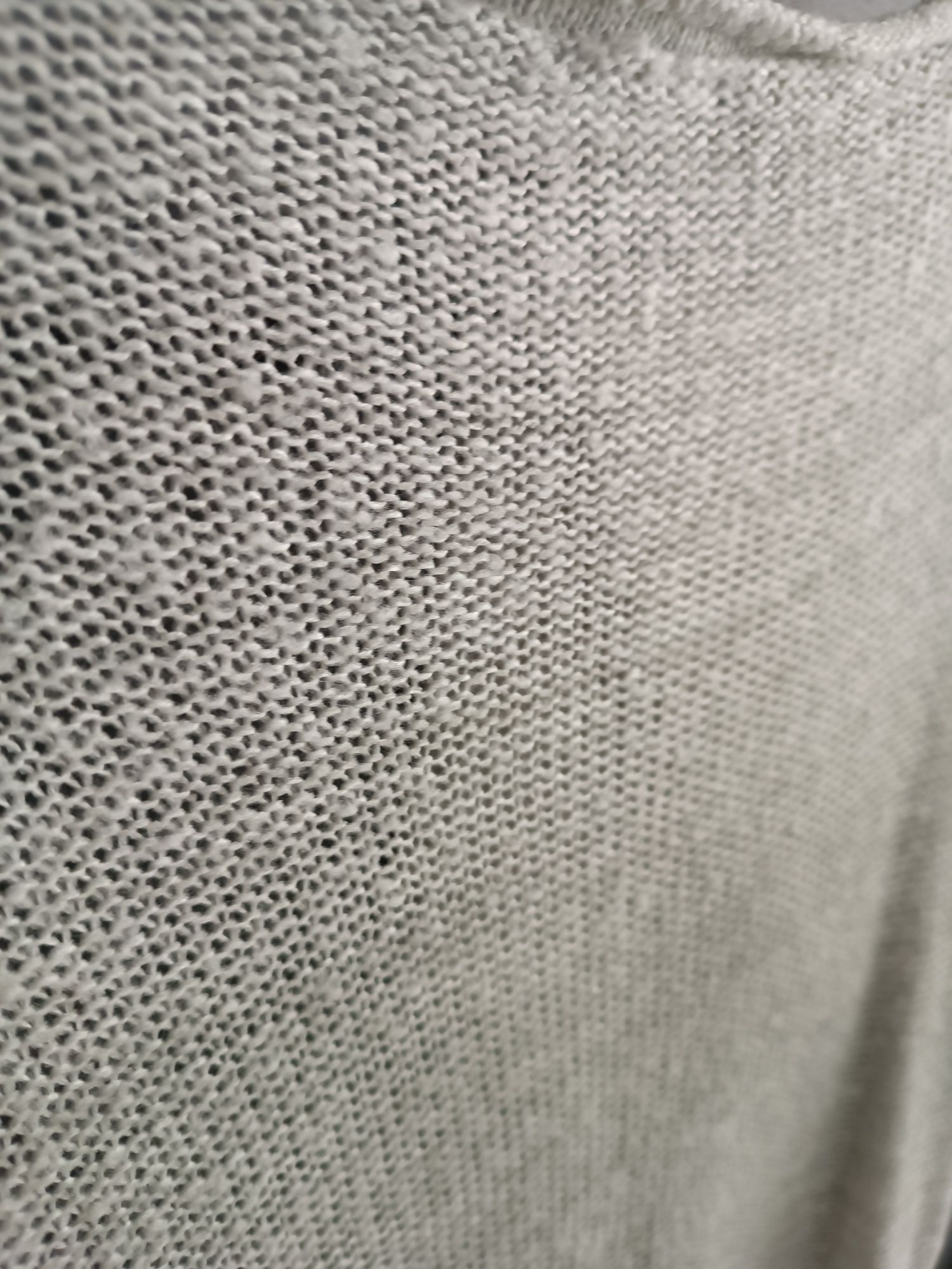 Długi szary sweter rozpinany kardigan S 36