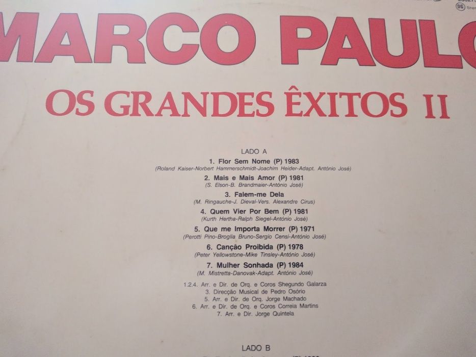 Disco LP Marco Paulo Grande Exitos II