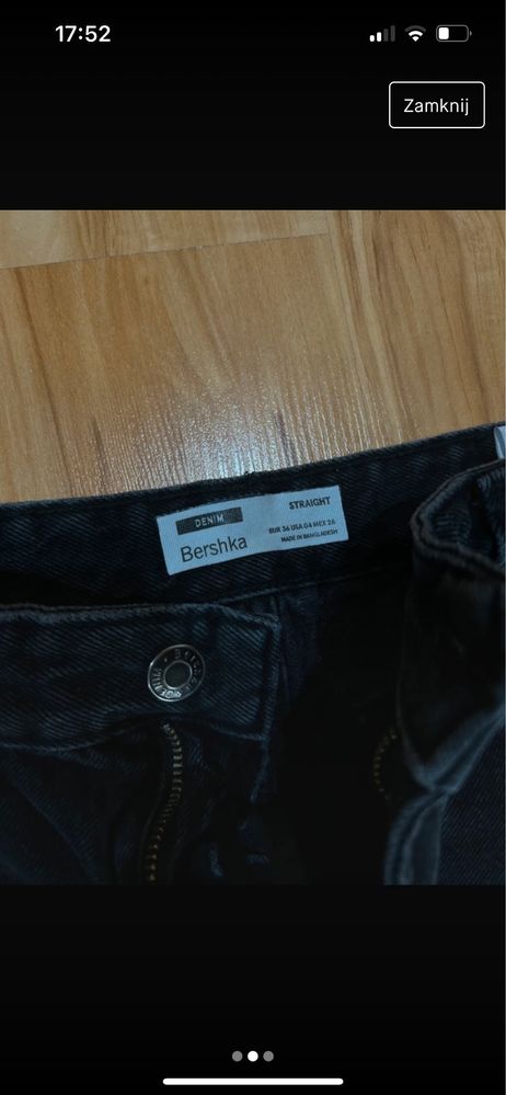 Czarne jeansy bershka rozmiar s