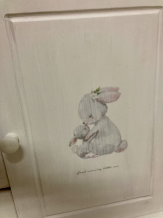 Komoda przewijak drewno biała Shabby retro