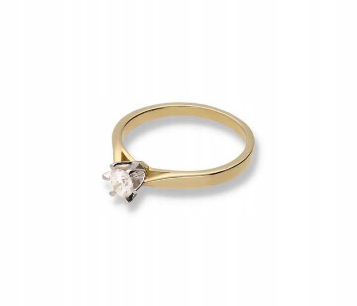 Złoty Pierścionek pr.585 14k brylant 0.25ct RS0336