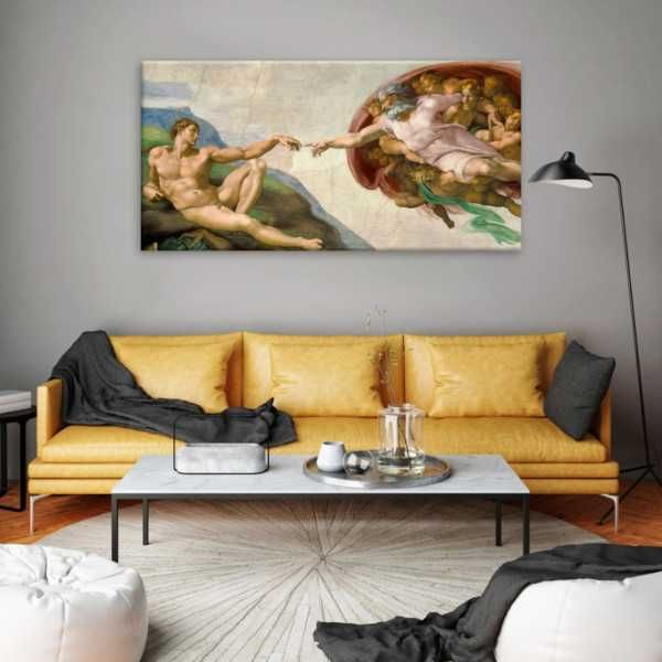 Картина на холсте Creation of Adam (Michelangelo) 40x80см