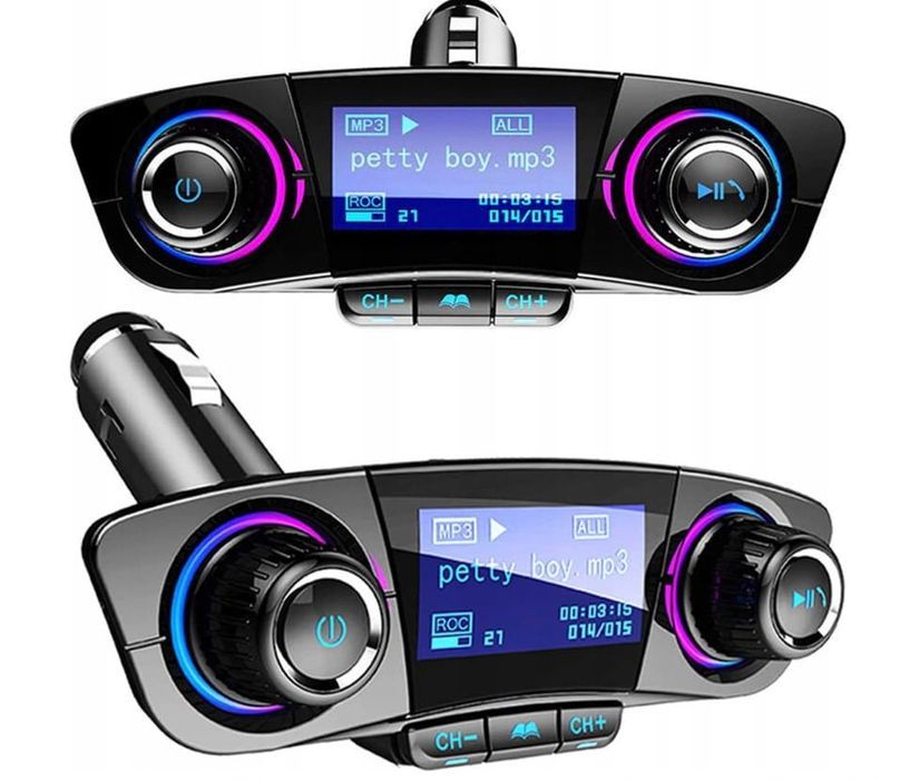 Transmiter FM Bluetooth QIKtech T01 z Ładowarką pendrive SD 2X USB