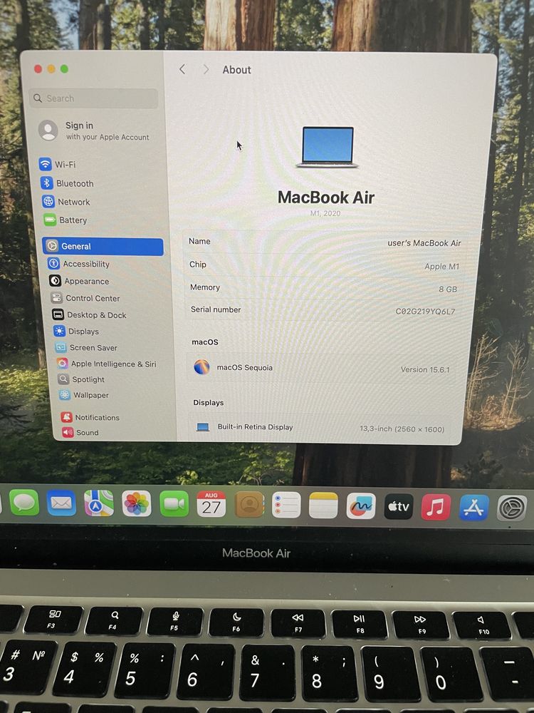 MacBook Air 13 2020 M1 8GB RAM 256GB SSD