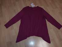Nowa tunika bluzka burgund r 52 54 6xl  duża luzniejsza plus size