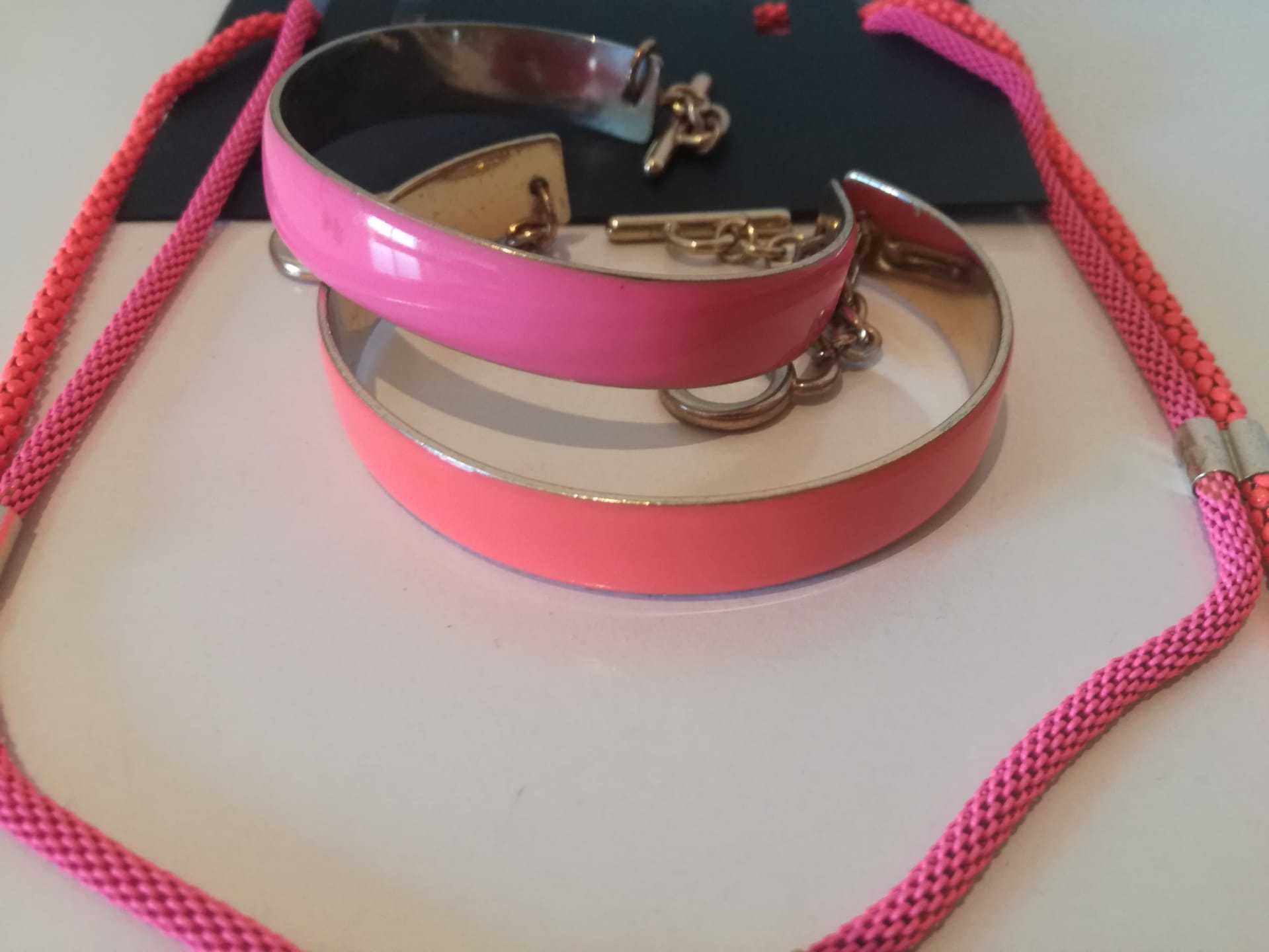 Conjunto de colar e pulseiras neon NOVO