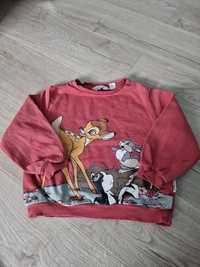 Bluza dresowa H&M bordowa Bambi rozm. 110/166