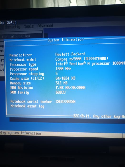 Laptop HP compaq nx5000 windows xp+ zasilacz