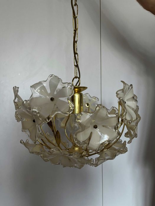 Lampa wisząca kwiaty, hollywood,  vintage retro prl loft