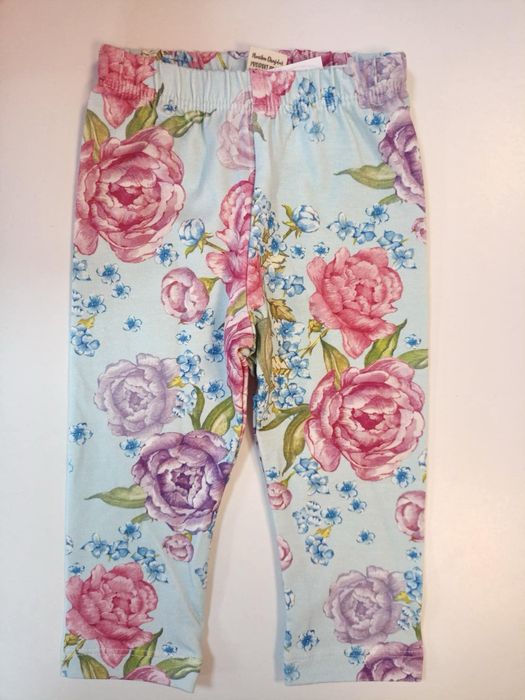 Wyprzedaż! Haydi legginsy w kwiaty na błękicie 68 cm