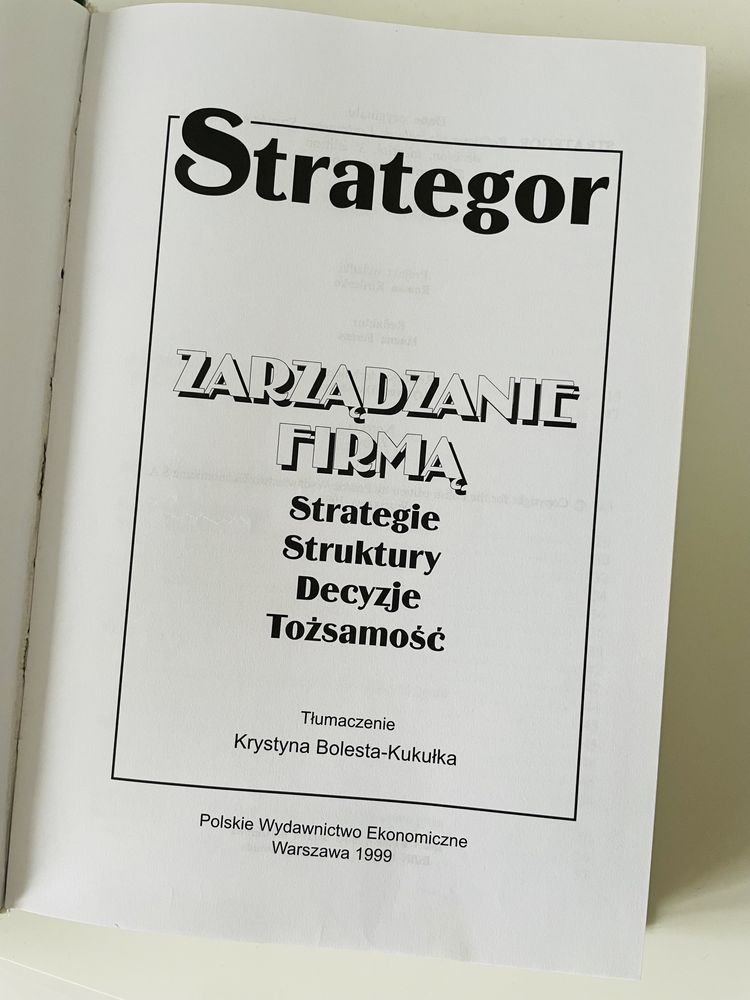 Zarządzanie firmą, Strategor / Książka z grubą okładką