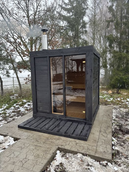SAUNA OGRODOWA  piec na drewno , model s 3-5 osób montaż cały kraj