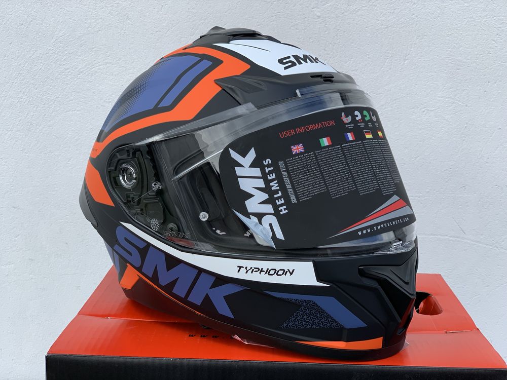 Kask motocyklowy SMK typhoon rozmiar XL, Blenda, Certyfikat EU!